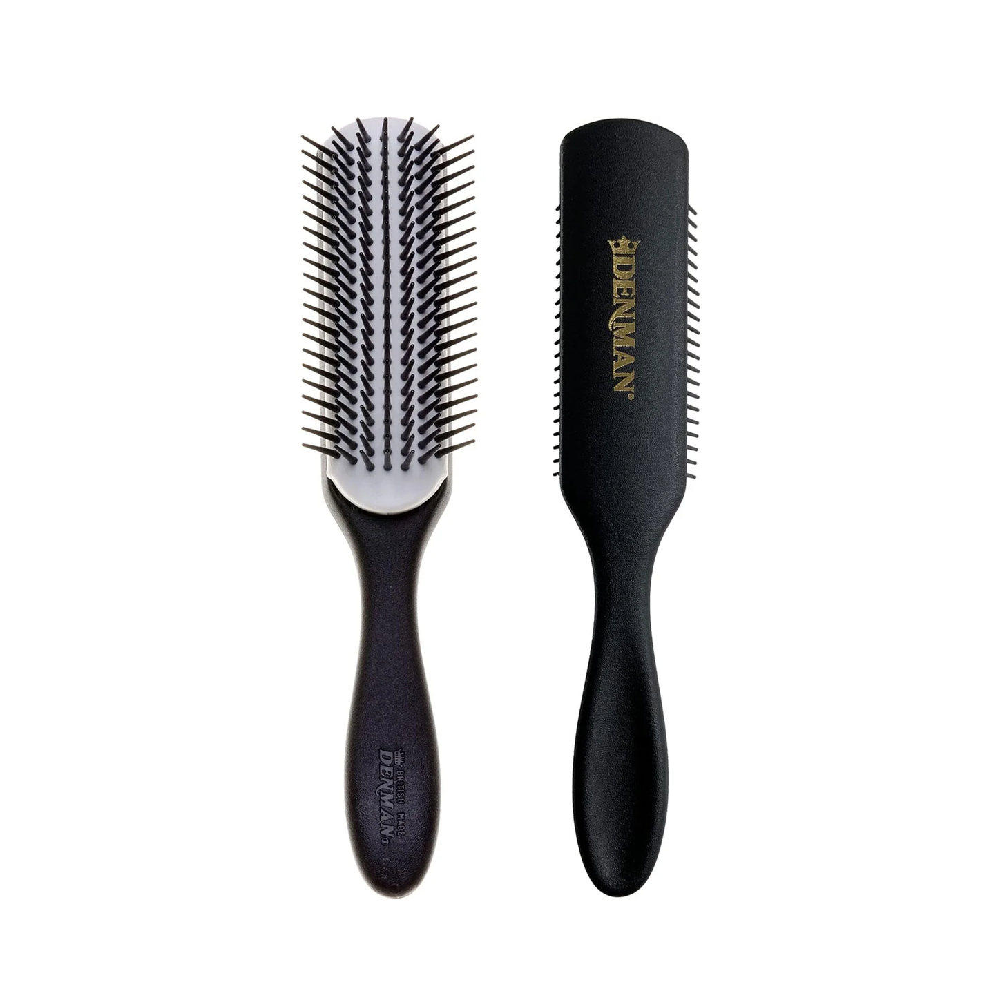 Denman D3 Black & White Original 7-Row Styling Brush | Professional Hair Brush