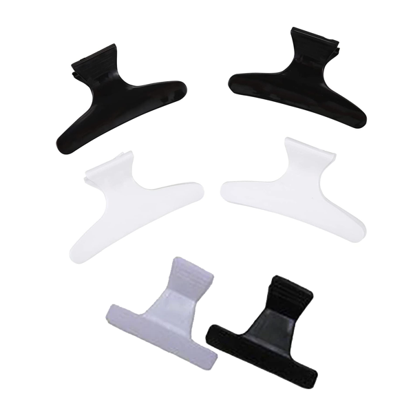 HairArt Butterfly Clamps 12pk Black & White