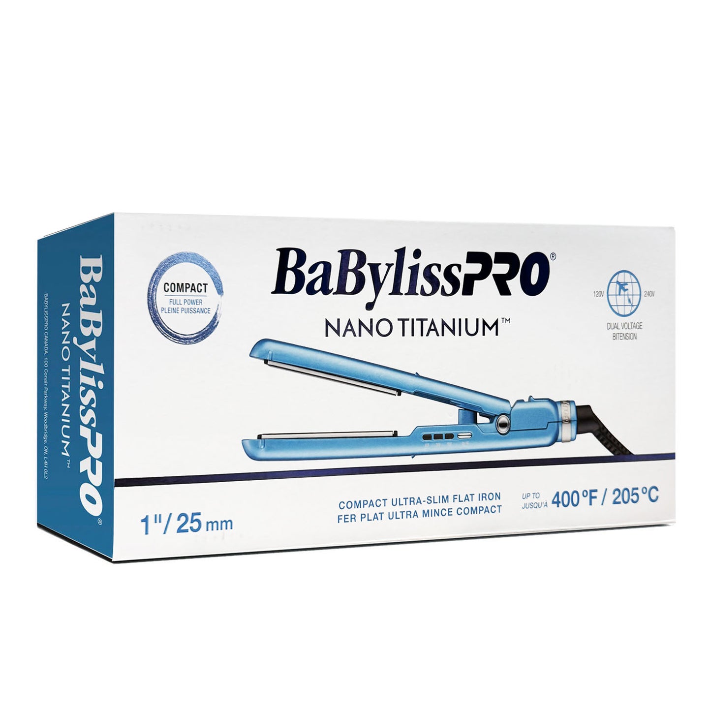 BaBylissPRO Nano Titanium 1" Compact Ultra Slim Flat Iron BNTC4072TC