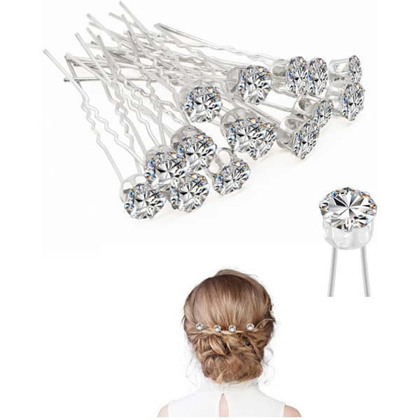 Rhinestone Hair Pins 6pcs