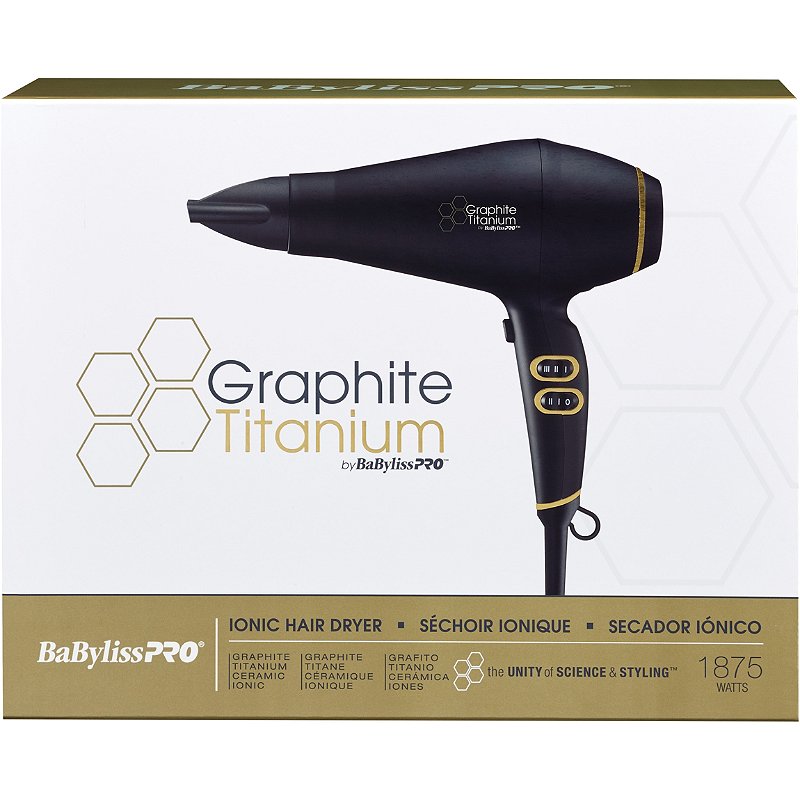 BabylissPRO GRAPHITE TITANIUM Ionic Hairdryer