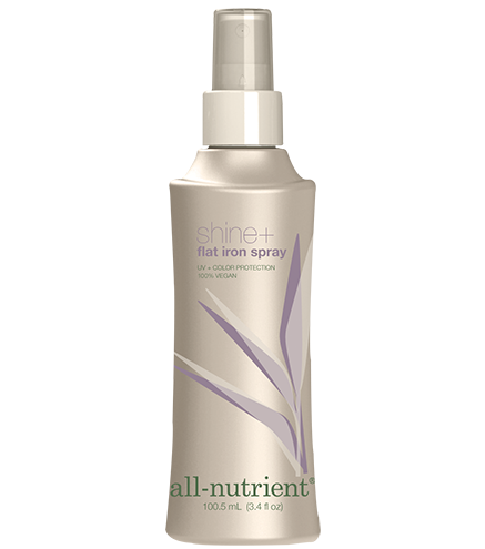 All Nutrient Shine Plus heat protectant spray for flat iron styling