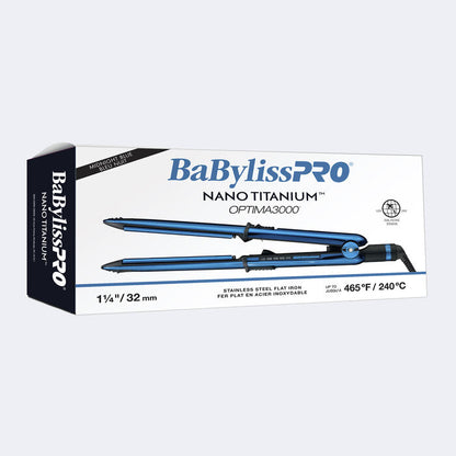 BABYLISSPRO 1-1/4" Optima Stainless Steel Flat Iron - Midnight Blue BABSSMB3000TC