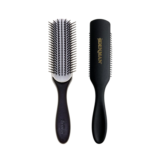 Denman D3 Black & White Original 7-Row Styling Brush | Professional Hair Brush