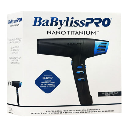 BABYLISSPRO Nano Titanium High Speed Dual Ionic Hairdryer MIDNIGHT BLUE