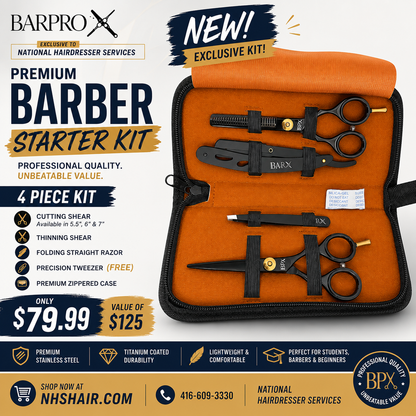 BarPro X Premium Barber Starter Kit – 4 Piece Stainless Steel Set
