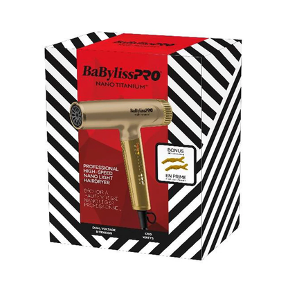 BaBylissPRO Metalix Nano Titanium High-Speed Nano Light Hairdryer - GOLD - BNTC9200MHC