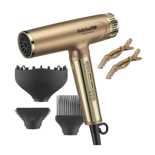 BaBylissPRO Metalix Nano Titanium High-Speed Nano Light Hairdryer - GOLD - BNTC9200MHC
