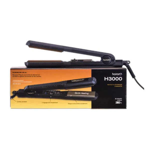 HairArt H3000 Ceramic Straightening Iron, 1 3/8"