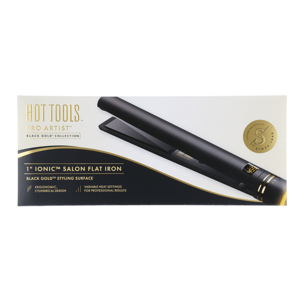 Hot Tools Professional Black Gold Ionic Salon Flat Iron