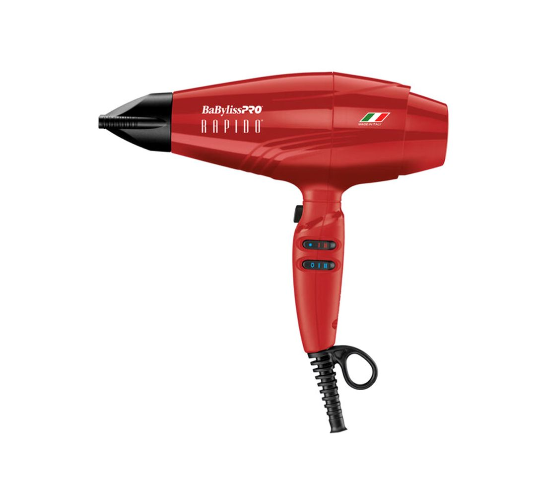 BaBylissPRO Rapido High Performance Red Professional Hair Dryer with MaxLife PRO brushless motor