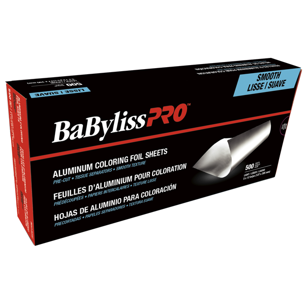 Babyliss PRO Aluminum Coloring Foil Sheets 5x12 Smooth Light